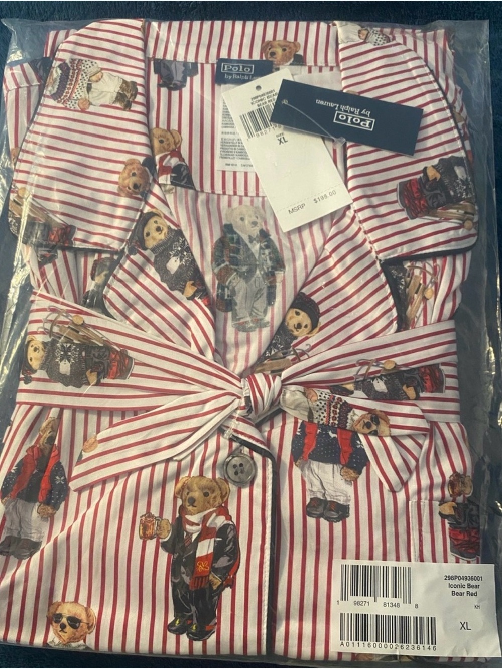Polo by Ralph Lauren Pink Striped Nutcracker Print Pajama Set